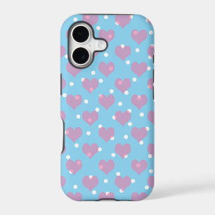 Pink hearts and white polka dots