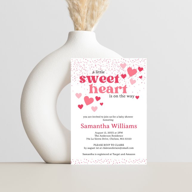 Pink Hearts Baby Shower Invitation (Creator Uploaded)