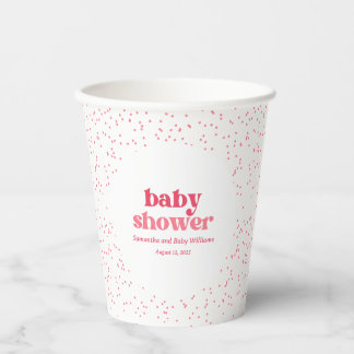 Pink Hearts Baby Shower Paper Cup