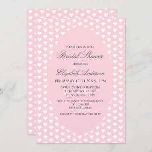 Pink Hearts Bridal Shower Invitation