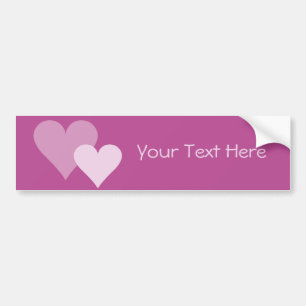 Pink Hearts bumpersticker, customise Bumper Sticker