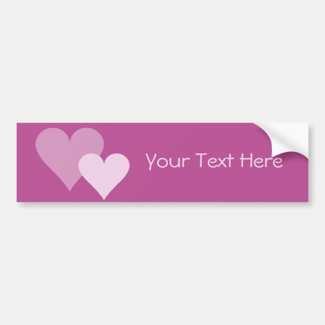 Pink Hearts bumpersticker, customise Bumper Sticker (Front)
