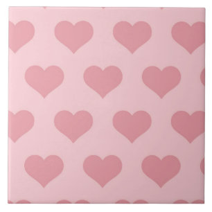 Pink hearts ceramic tile
