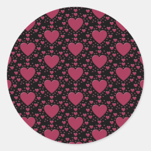Pink Hearts Classic Round Sticker