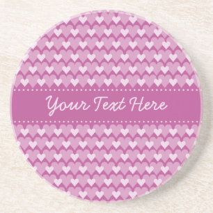 Pink Hearts coaster, customise Coaster