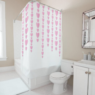 Pink Hearts Cute Valentine's Shower Curtain