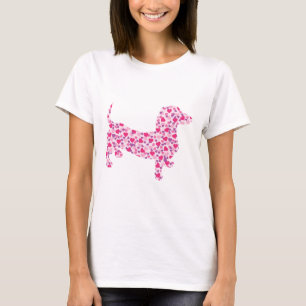 Pink Hearts Dachshund T-Shirt