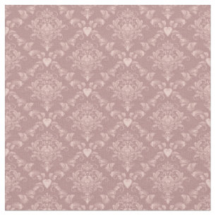 Pink Hearts Damask Fabric