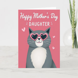 Pink Hearts Daughter Mothers Day Card