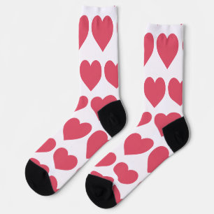 Pink Hearts Design Sustainable Premium Crew Socks