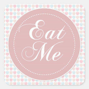 Pink Hearts 'Eat Me' Candy Buffet Sticker