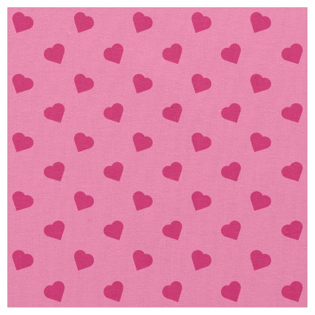 Pink Hearts Fabric (Close Up)