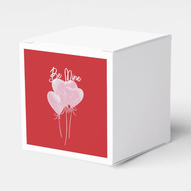 Pink Hearts Favour Box (Front Side)