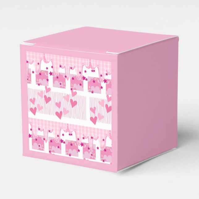 Pink Hearts Favour Box (Front Side)
