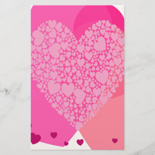 Pink Hearts for St Valentine's Stationery