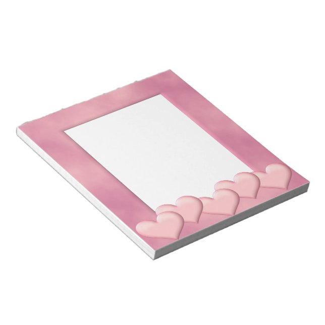 Pink Hearts Frame Notepad (Angled)
