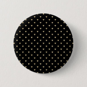 Pink Hearts Golden 6 Cm Round Badge