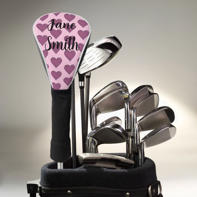 Pink hearts golf head cover (Cute and unique )