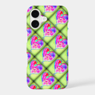 pink hearts green diamonds
