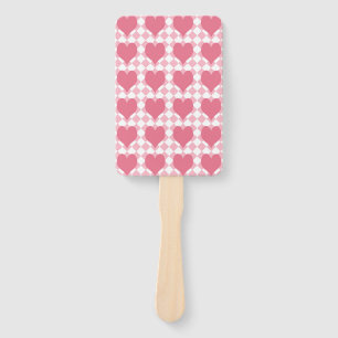 Pink Hearts Hand Fan