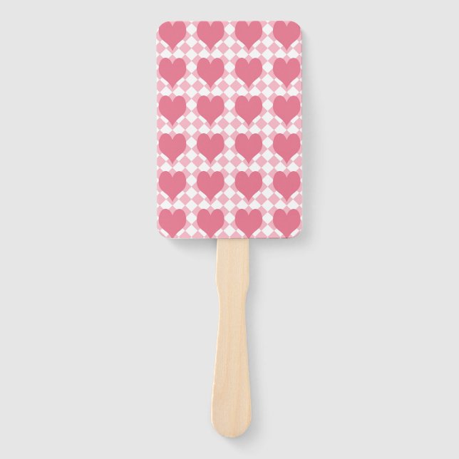 Pink Hearts Hand Fan (Front)