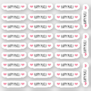 Pink Hearts Happy Mail