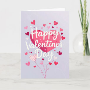 Pink Hearts Happy Valentine's Day Card