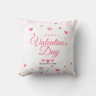Pink Hearts Happy Valentine's Day   Cushion
