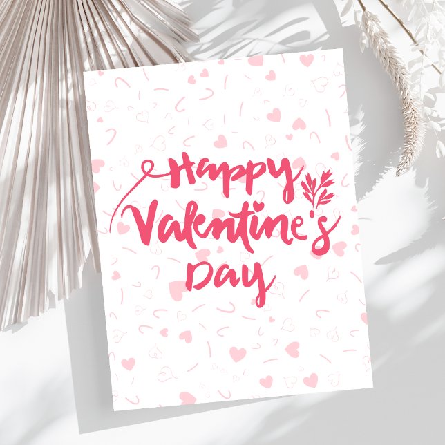 Pink hearts Happy Valentine's Day Holiday Postcard (Creator Uploaded)