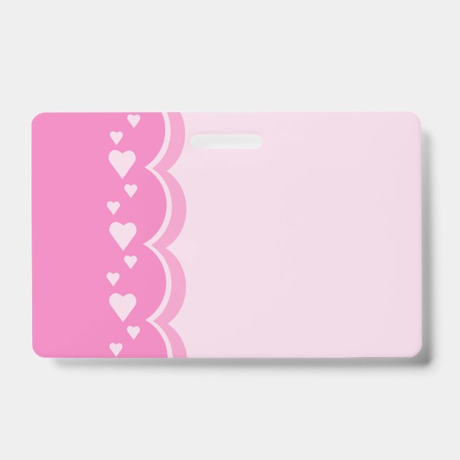 Pink Hearts ID Badge (Front)