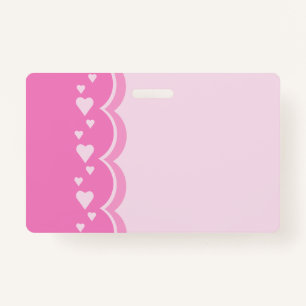 Pink Hearts ID Badge