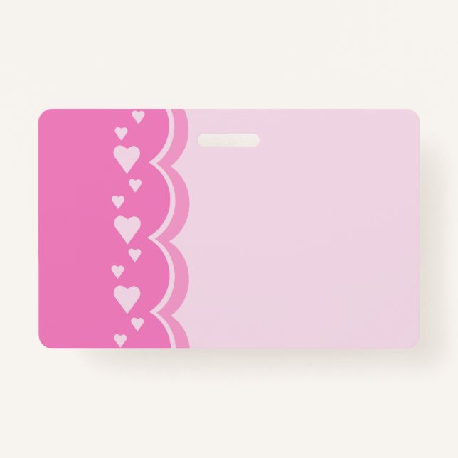 Pink Hearts ID Badge (Front)