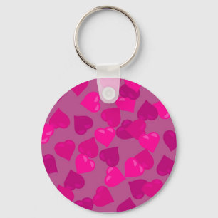 Pink Hearts Key Ring