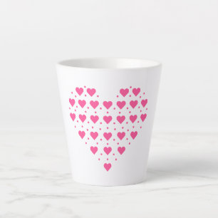 Pink Hearts Latte Mug
