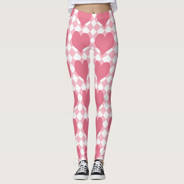 Pink Hearts Leggings (Front)