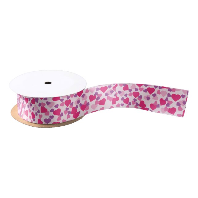 Pink Hearts Love Satin Ribbon (Spool)