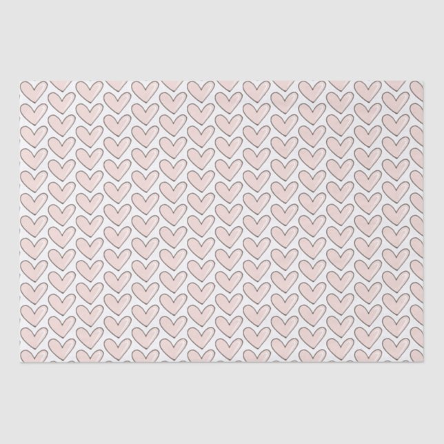 Pink Hearts Love Tissue Paper (Front)