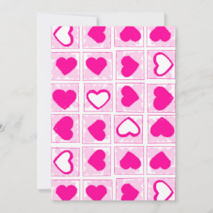 Pink Hearts Love XOXO  Invitation