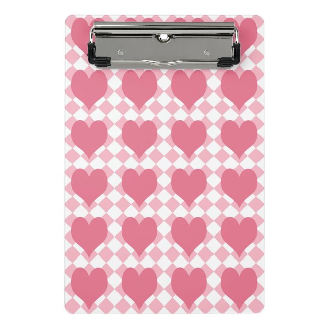 Pink Hearts Mini Clipboard (Front)