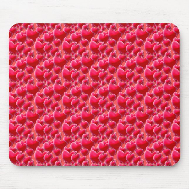 Pink Hearts Mouse Pad (Front)