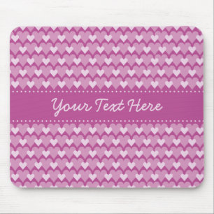 Pink Hearts mousepad, customise Mouse Pad