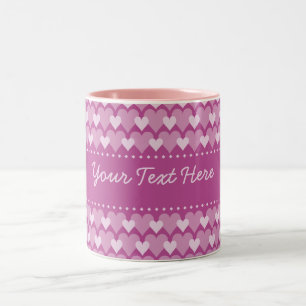 Pink Hearts mug - customise