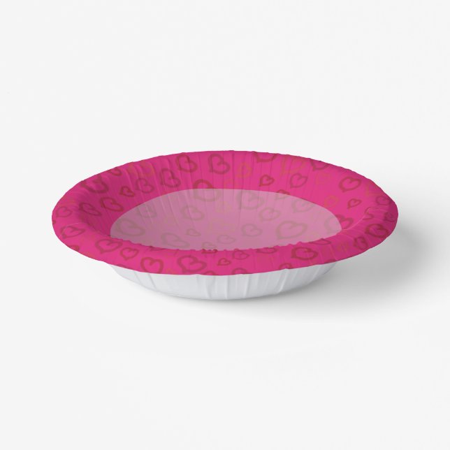 Pink Hearts on Any Background Colour Paper Plates (Angled)