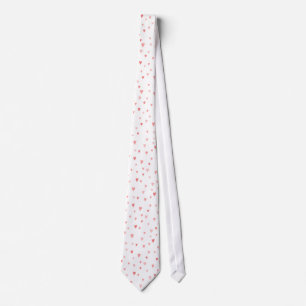PINK HEARTS on WHITE by SHARON SHARPE Tie