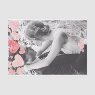 Pink Hearts Overlay Add Your Own Photo Tissue Paper