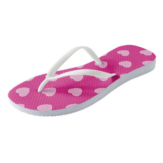 Pink Hearts Pair of Flip Flops