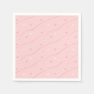 Pink Hearts Paper Napkins