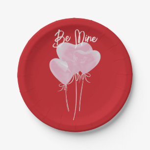 Pink Hearts Paper Plate