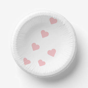 Pink Hearts Paper Plate