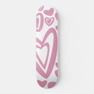 Pink Hearts Pattern #1 #love #decor #art Skateboard